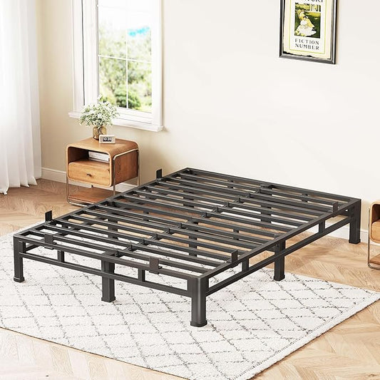 ROIL 7 Inch King Bed Frame, Metal Bed Frame & Box Spring 2 in 1 Platform with Round Corner Legs, 4000LBS Double Layer Low Profile Metal Platform Mattress Baffles, Noise-Free Easy Assembly