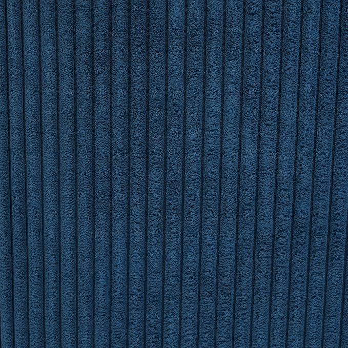 Christopher Knight Home Isa Corduroy Ottoman Footstool, Square Pouf Poufee Footrest Ottoman Large Seat, Modern Side Table for Living Room Bedroom Home Decor, Navy Blue, 30"