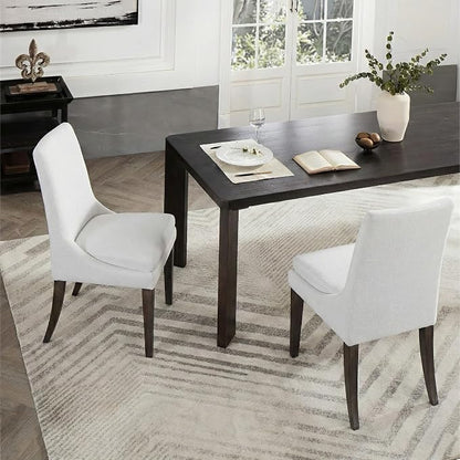 KISLOT Upholstered Dining Chairs Modern Sidechair Performance Fabric High Back Armlesschair for Diningroom Kitchen,White,Set of 2(1 Box)