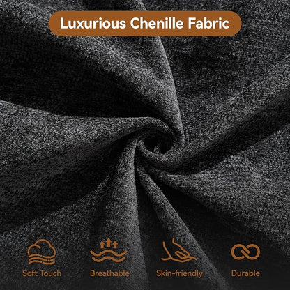 140''Modular Sectional Couches for Living Room, Cloud Boneless Compressed Sectional Sofa, Oversized U Shaped 8 Seater Upholstered Memory Foam Sofa, No Assembly, Chenille Black