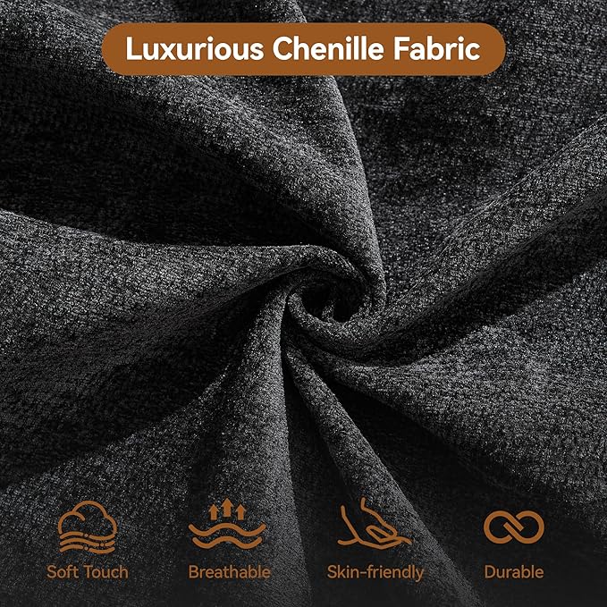 140''Modular Sectional Couches for Living Room, Cloud Boneless Compressed Sectional Sofa, Oversized L Shaped 5 Seater Upholstered Memory Foam Sofa, No Assembly, Chenille Black