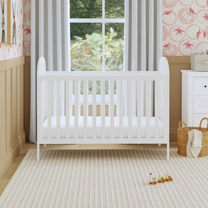 Davinci Beau 3-in-1 Convertible Baby Crib, White | GREENGUARD Certified, Converts to Toddler Bed & Daybed, 4 Adjustable Mattress Heights, Toddler Conversion Kit Sold Separately