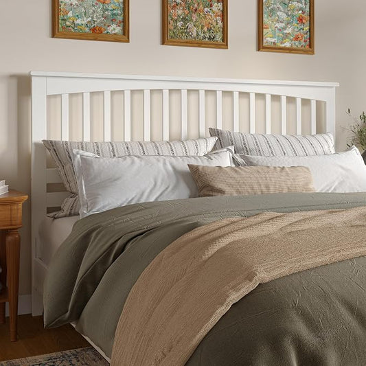 AFI, Mission King Solid Wood Headboard, White