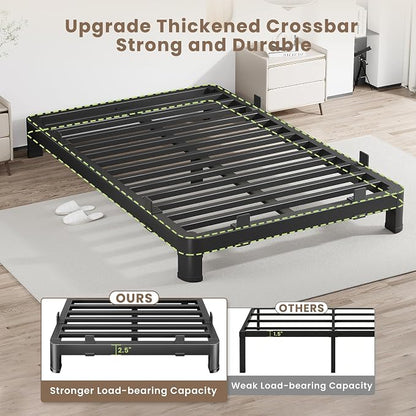 MAF 6 Inch King Metal Platform Bed Frame with Anti-Collision Round Legs, Black 3500 Lbs Heavy Duty Bed Frame Steel Slats Support, No Box Spring Needed, Easy Assembly