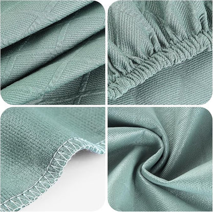 YISUN Stool Covers Rectangle - 4 Pack Stretch Waterproof Saddle Seat Cover Counter Bar Stools Bar Chairs Covers Kitchen Island Chairs Cushion Protector (1, Argyle-Green 4pcs)