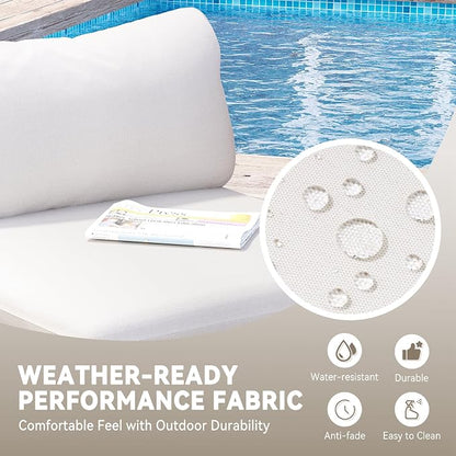 Crestlive Products Oversized Outdoor Couch, 2-Seater Modular Sectional Sofa with Cushions, Modern Patio Conversation Set for Backyard, Deck, Porch or Poolside