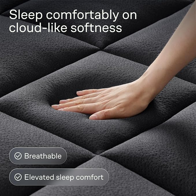 Niagara Sleep Solution Ultra Soft King Size Mattress Topper - Rayon Derived from Bamboo Pillow Top Mattress Pad for Back Pain Relief - Naturally Cooling for Hot Sleepers, Black