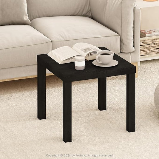 Furinno Classic Coffee Table, Square Modern Center Table with Triple Thick Tabletop, Simple Side Table with 4 Legs, for Living Room, Bedroom, Home Office, Black