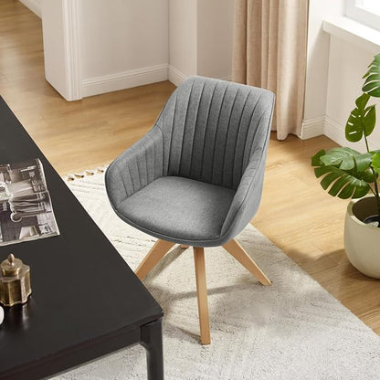 Art Leon Beech Wood Swivel Desk Chair for Home Office, No Wheels
