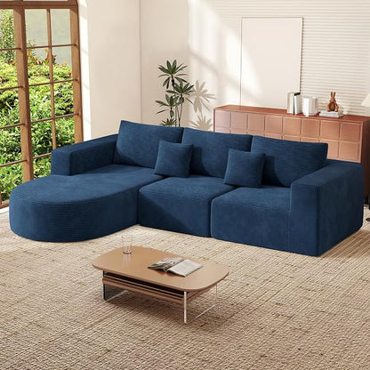 Boneless Couches for Living Room,Cloud Sectional Couch with L-Shape Chaise,Modern Modular Sofa with Deep Seat Upholstered Comfy Couches for Bedroom,No Assembly Required,1PCS