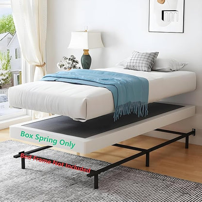 Vaciwe Box Springs Twin 6 Inch,Heavy Duty Metal Frame Mattress Foundation, Non-Slip/No Noise/Easy Assembly/Easy Clean Cover/1500lbs Weight Capacity.