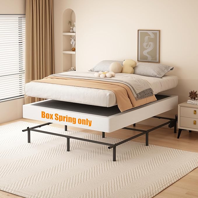 DORITRON 7 Inch Box Spring Full Size, 3000lbs Heavy Duty Full Box Spring Bed Base Metal Mattress Foundation, Easy Assembly, Noise Free