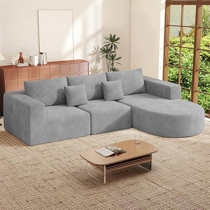 Boneless Couches for Living Room,Cloud Sectional Couch with L-Shape Chaise,Modern Modular Sofa with Deep Seat Upholstered Comfy Couches for Bedroom,No Assembly Required,1PCS