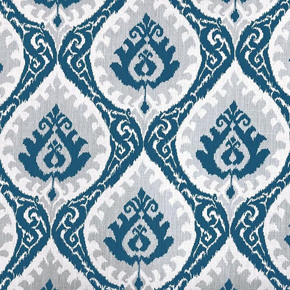 HomePop 22" Modern Rectangular Storage Ottoman - Blue Ikat Medallion Print