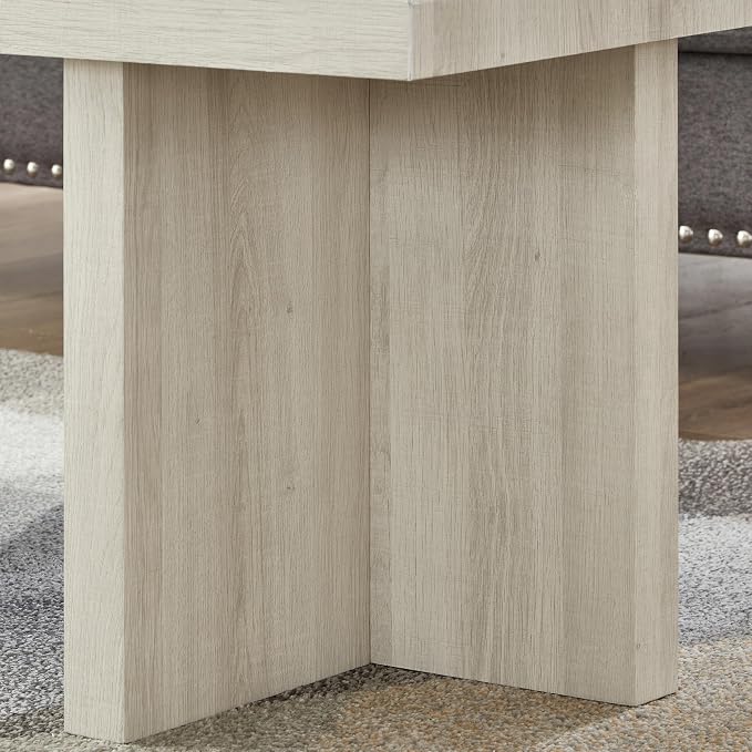 Roundhill Furniture Mchome Square End Table, Nightstand, White Finish