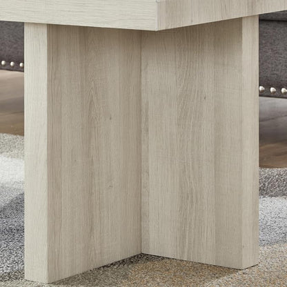 Roundhill Furniture Mchome Square End Table, Nightstand, White Finish