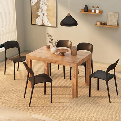 Mobili Fiver First Extendable Dining Table, 47.2 to 78.7 Inches, Seats 6 to 8, Rustic Oak