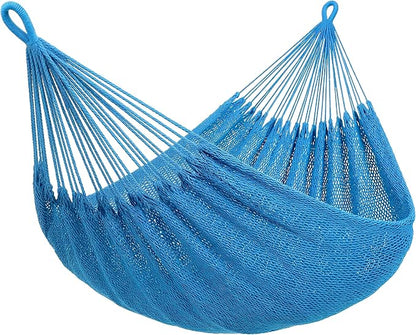 SUNCREAT Hammocks Double Rope Hammock, Outdoor Hanging Tree Hammock, Blue