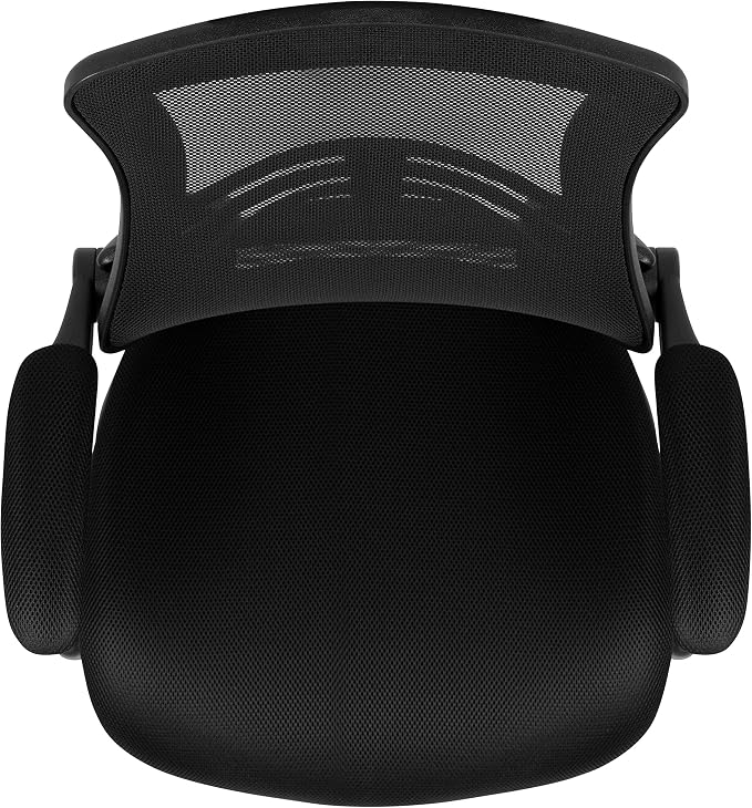 Flash Furniture Set of 8 Mid-Back Swivel Ergonomic Task Office Chairs with Flip-Up Arms, Black Mesh