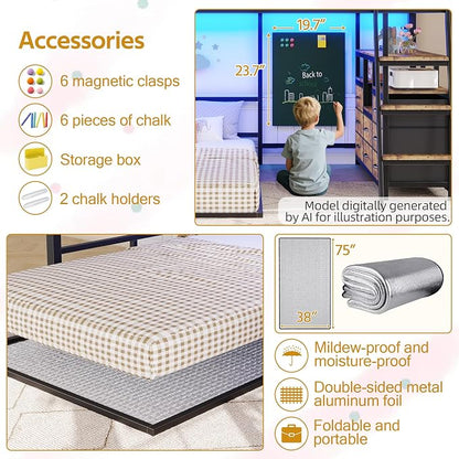 busyaeh Bunk Bed Full Over Twin,Low Bunk Bed with 8 Drawers & 4 Shelves & 15" H Safety Guardrail,bunk Bed with Desk & LED Lights and Charging Station,L-Shaped Bunk Beds with Stairs,Vintage Brown