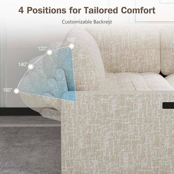 Sunny Heart Chenille Modular Sectional Sleeper Sofa with Pull Out Bed, L Shaped Sectional Sofa with USB Ports/Adjustable Backrest/Storage Seats, Tool-Free Assembly, Couches for Living Room Beige