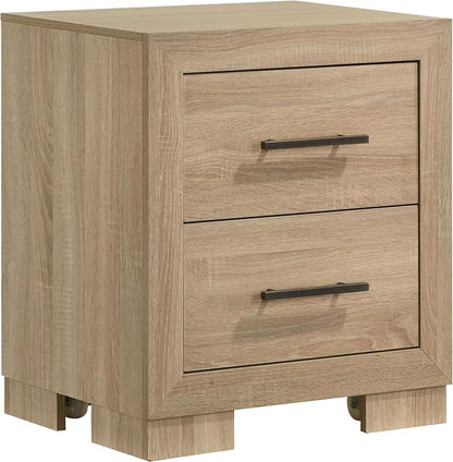 Coaster Home Furnishings - Arielle - Wood - 4-Piece Bedroom Set with Storage Bed, Channel-Tufted Headboard, Bookcase Panels and Transitional Style - Bedroom - Queen Size - Light Oak - 223111Q-S4