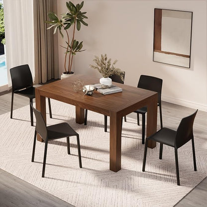 Mobili Fiver, Iacopo Extendable Dining Table, 55.1(86.6) x35.4 in, Walnut, for 6-10 People, Expandable Dining Table for Kitchen, Living Room, Italian Furniture