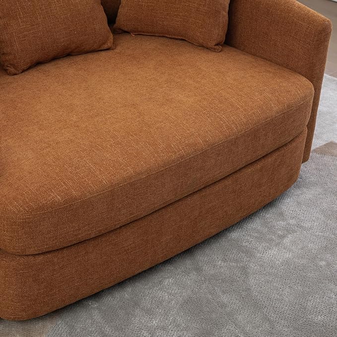 ERYE 56.3" Chenille Upholstered Accent Chair Deep Seat for Living Room Bedroom, Oversized Leisure Cushion Armchair W/ 5 Pillows and Removable Cover for Home Apartment Office