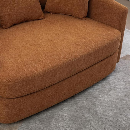 ERYE 56.3" Chenille Upholstered Accent Chair Deep Seat for Living Room Bedroom, Oversized Leisure Cushion Armchair W/ 5 Pillows and Removable Cover for Home Apartment Office