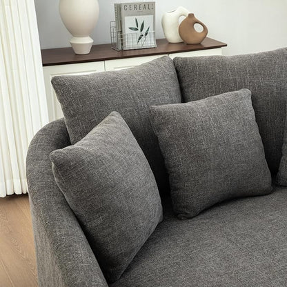 ERYE 56.3" Chenille Upholstered Accent Chair Deep Seat for Living Room Bedroom, Oversized Leisure Cushion Armchair W/ 5 Pillows and Removable Cover for Home Apartment Office