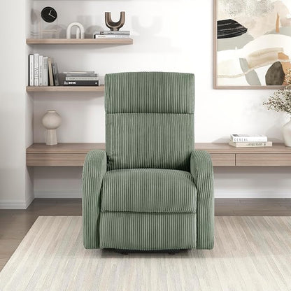 Lexicon Power Lift Recliner Chair for Elderly with Remote Control, Gentle Lift Motion, Side Pocket Armrest, Corduroy Upholstered Electric Recliner for Living Room/Bedroom, Easy Assembly, Green