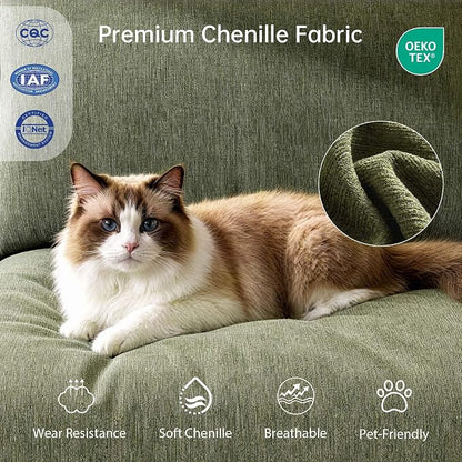 Ihanherry 68" Loveseat Sofa, Modern 2-Seat Couch, Mid Century Sofa, Comfy Chenille Deep Seat Couch for Living Room, Bedroom, Office, Apartment, Green