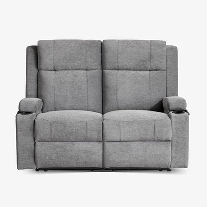 GUEAPY 55" Loveseat Reclining Sofa with Cup Holders – Manual Double Reclining Sofa for Aprtment & Small Spaces, Chenille Fabric Reclinig Couch with Wide Armrests & Side Storage for Livingroom