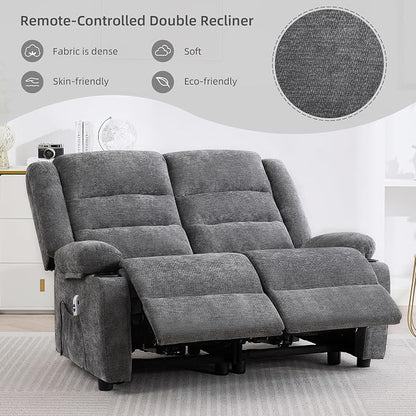 52Inch Reclining Loveseat Sofa,Power Loveseat Recliner,Electric Love seat Recliner Sofa for Bedroom,Living Room with Charging Ports,Grey