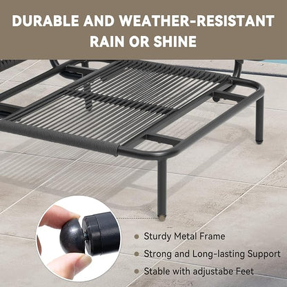 Crestlive Products Oversized Outdoor Couch, 2-Seater Modular Sectional Sofa with Cushions, Modern Patio Conversation Set for Backyard, Deck, Porch or Poolside
