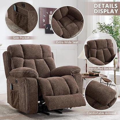 CANMOV Power Lift Recliner Massage Heat Heavy Duty Reclining 2 Cup Holders