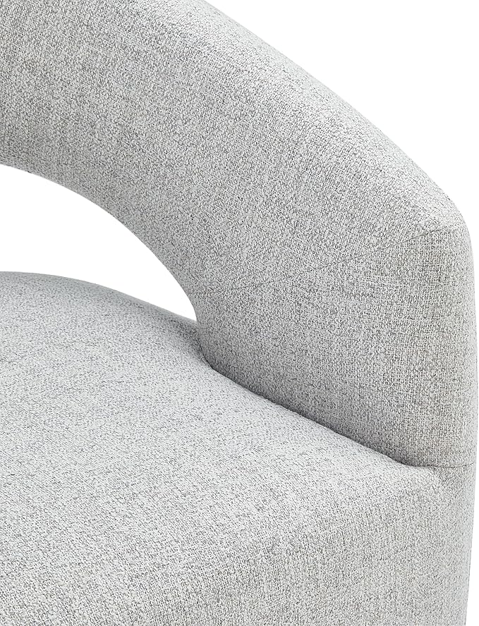 KISLOT Upholstered Dining Chairs with Casters Modern Barrel Armchair with Rollers for Diningroom Bedroom Livingroom Reading Room,Milk