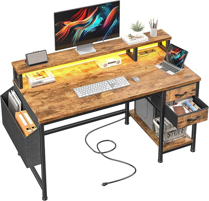 DurayLoly 40" Small Gaming Desk with Remote Control RGB Light for Teen Gamer,10m Full-Color Strip with Wireless Remote,20 Dynamic & 20 Lighting Modes, Effortless Control to Level Up Your Gaming Vibe