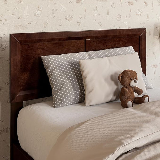 AFI, Sophia Adjustable Modern Twin Wood Headboard, Walnut