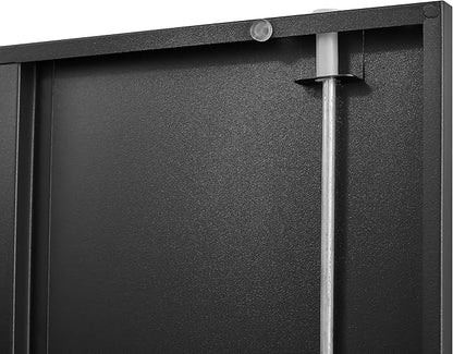 Metal Garage Storage Cabinet with Lock, 71" Tall Steel Storage Locker with 4 Adjustable Shelves, Heavy Duty Metal Cabinet for Garage, Office, Home, 31.5”W × 16.5”D, Black