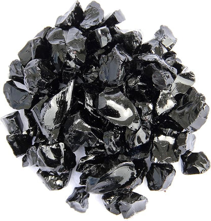 Hiland Fire Pit Glass in Black, Extreme Tempature Rating, Good for Propane or Natural Gas Fire Pit Table, 10lb