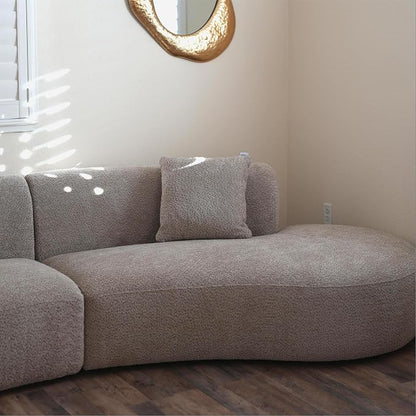 Acanva Formia Boucle Curved Sectional Couch for Living Room | Modular Sofa, Modern Minimalist, Wood Frame, For Apartment, Home Office