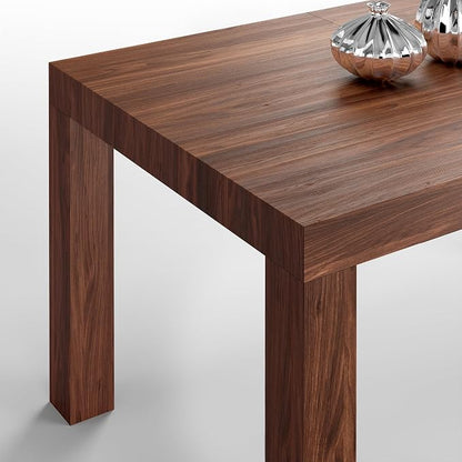 Mobili Fiver, First Extendable Table, 47.2(78.7) x31.5 in,Walnut, for 6-8 People, Expandable Dining Table for Kitchen, Living Room, Italian Furniture