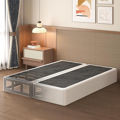 Lutown-Teen 9 Inch Split Queen Box Spring Bed Base, 3500lbs Heavy Duty Metal High Profile Box Spring for Queen Bed Mattress Foundation with Fabric Cover, Noise-Free, Non Slip, Easy Assembly