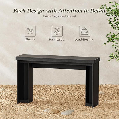Huuger 54 Inch Entryway Table, Retangular Console Table, Farmhouse Sofa Table Behind the Couch, Long for Entrance, Hallway, Foyer, Living Room, Black