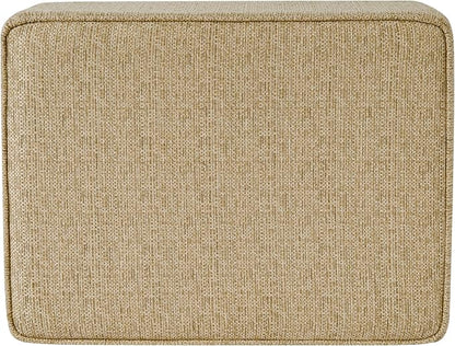 Homepop Home Decor | Medium Square Storage Ottoman with Hinged Lid | Ottoman with Storage for Living Room & Bedroom, Tan