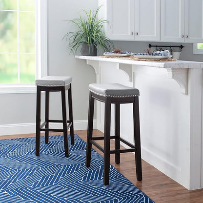 Linon Home Décor Kingston Gray Bar Stool, Black