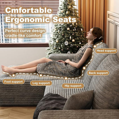 AUGOP 108" Sectional Couches for Living Room Modern Modular Sofa with L-Shape Couchs Upholstered Boneless Couch Deep Seat Sectional Couch with Chaise (Camel, Left Facing Chaise+2Seaters)