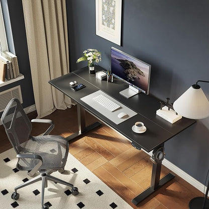 Agilestic Electric Standing Desk, 60 x 24 Inches Height Adjustable Desk, Sit Stand up for Work Office Home, Ergonomic Rising Computer Table with Memory Preset, Black