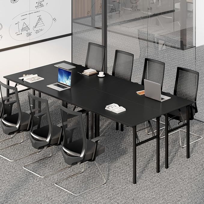 Need Folding Computer Desk, Large 60 inches Folding Table for Home Office, No Install Needed Foldable Writing Table Desk, Black